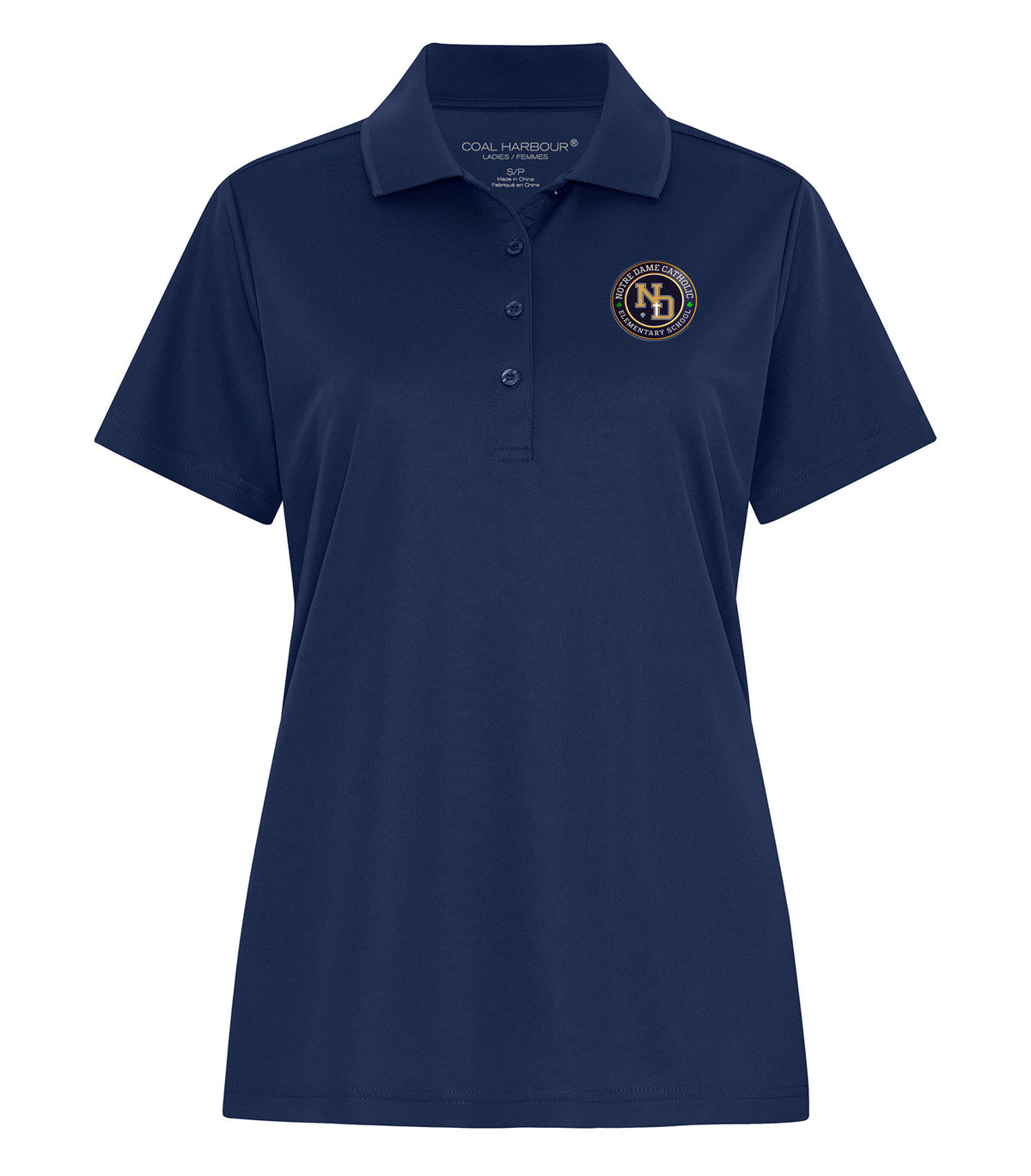 Notre Dame Catholic Elementary STAFF Coal Harbour Spirit Wear Ladies Polo