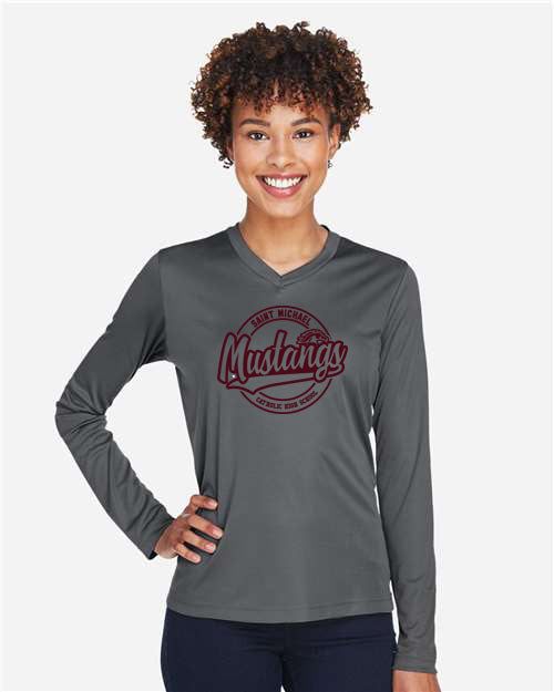Saint Michael STAFF Spirit Wear Adult Long Sleeve Dri Fit Shirt (Ladies')