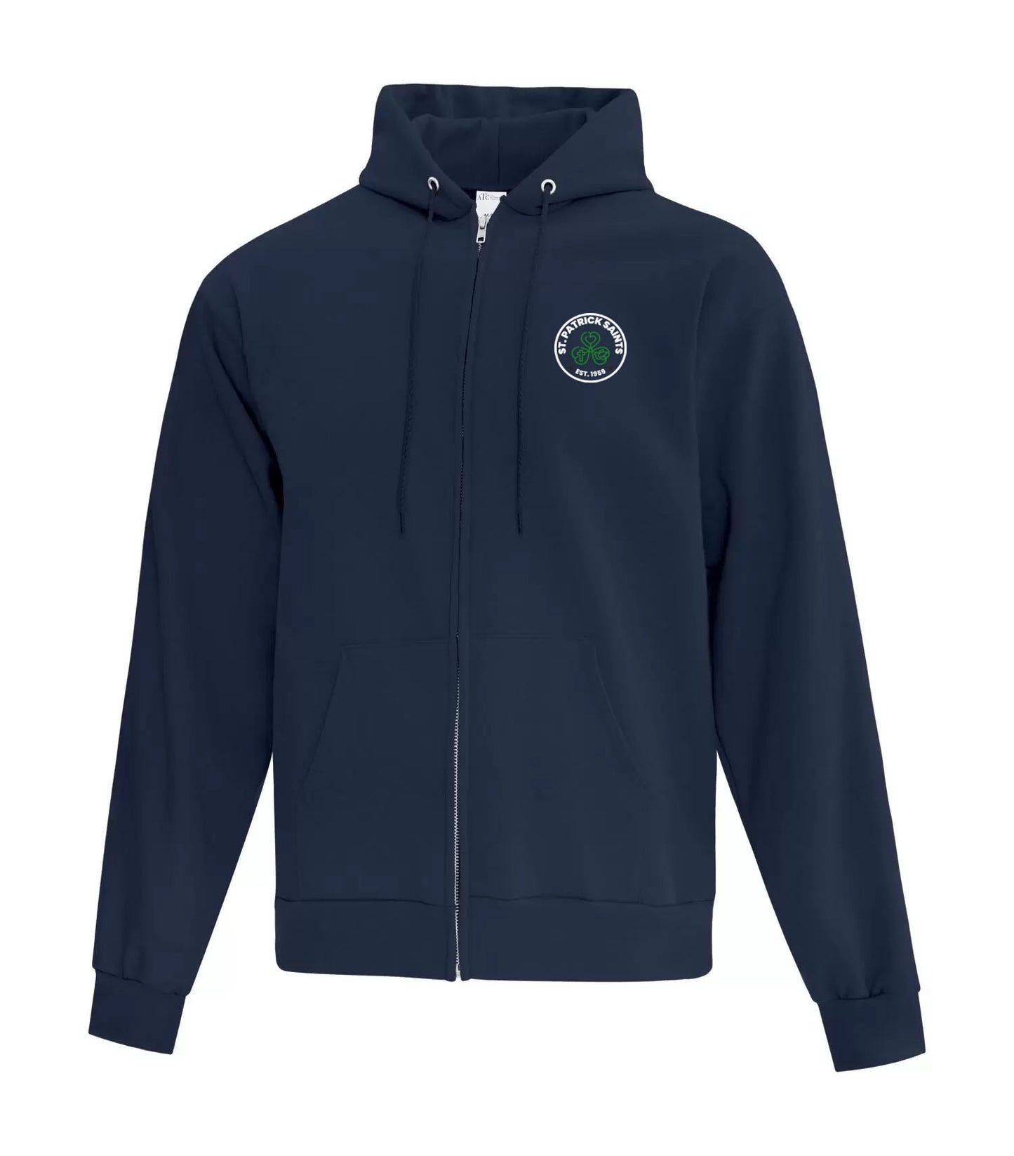 St. Patrick Catholic Elementary Adult Zipper Hoodie (Port Colborne) (Navy)
