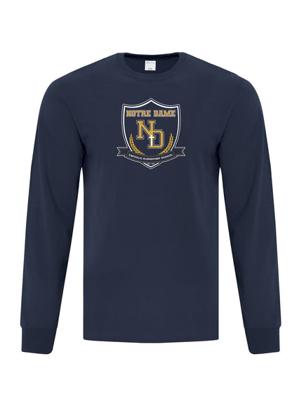 Notre Dame Catholic Elementary Adult Long Sleeve Shirt (2 Colors)