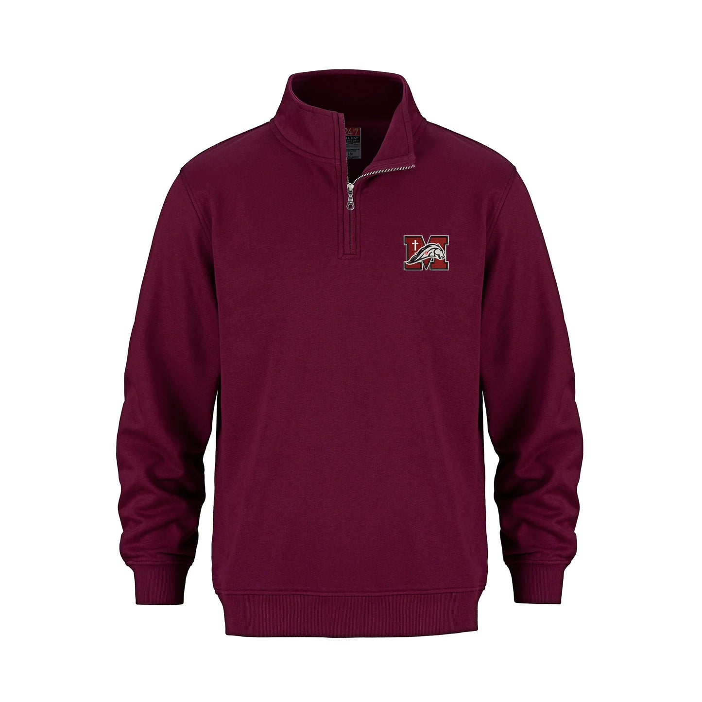 Saint Michael Spirit Wear Maroon 1/4 Zip Sweater (Poly/Cotton)